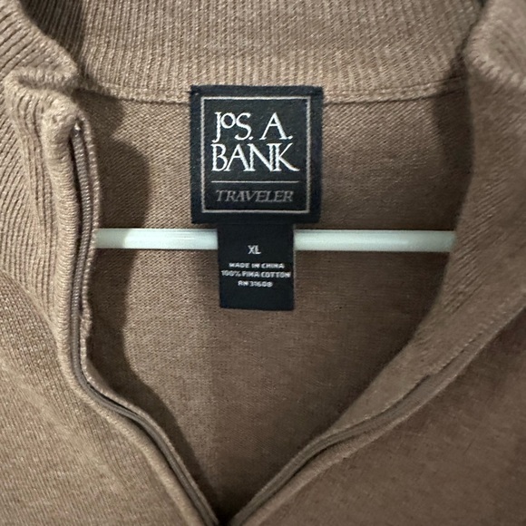 Jos. A. Bank Traveler 100% Pima Cotton Mock Neck Zip-Up Sweater - Picture 2 of 9